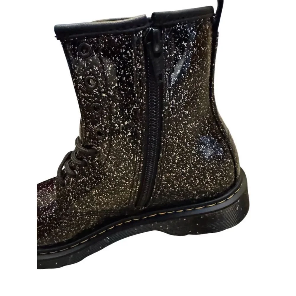 Dr. Martens 1460 Youth Cosmic Glitter Boots Black Size 6 Kids Big Girls - Picture 5 of 10